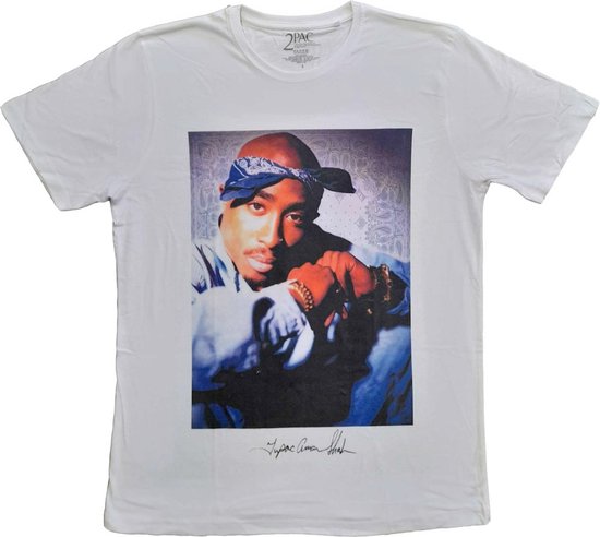 Tupac Tshirt Homme -2XL- Blue Bandana Wit