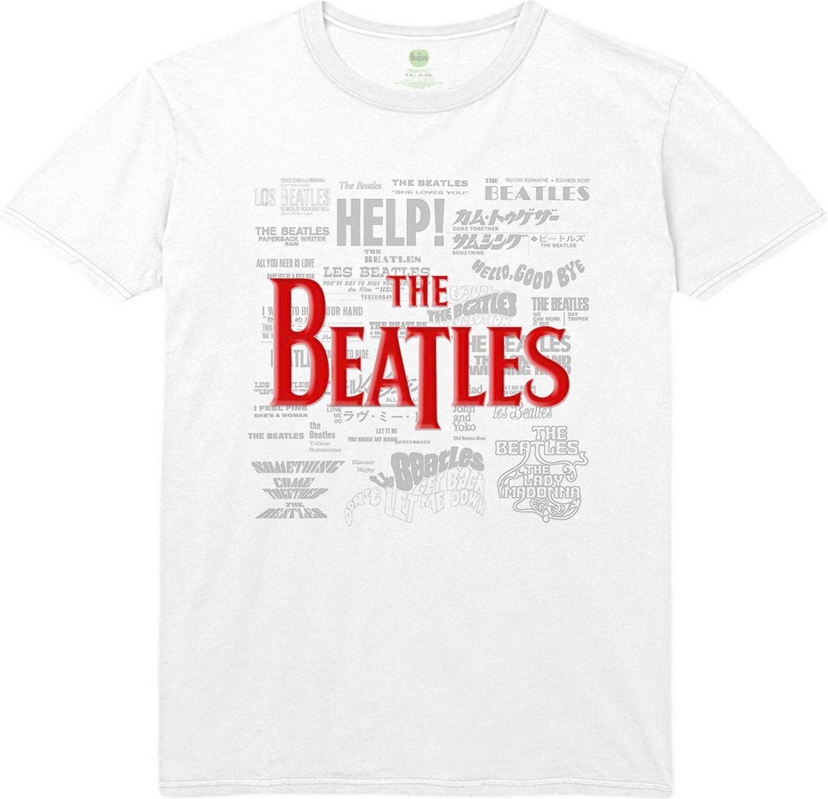 The Beatles - Titles & Logos Heren T-shirt - 2XL - Wit