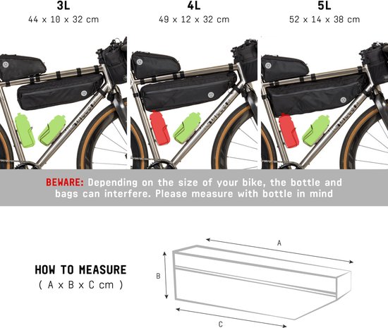 AGU Bikepacking Tube Medium Venture Frametas Zwart - 4L van AGU — afbeelding 2
