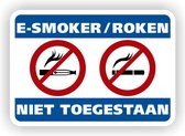 E- Smoker Roken niet toegestaan sticker