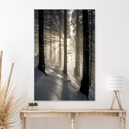 Aluminium Schilderij Winter Forest
