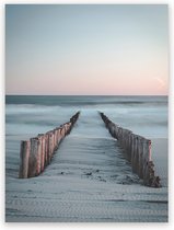 Canvas Schilderij Calm Beach Sunset