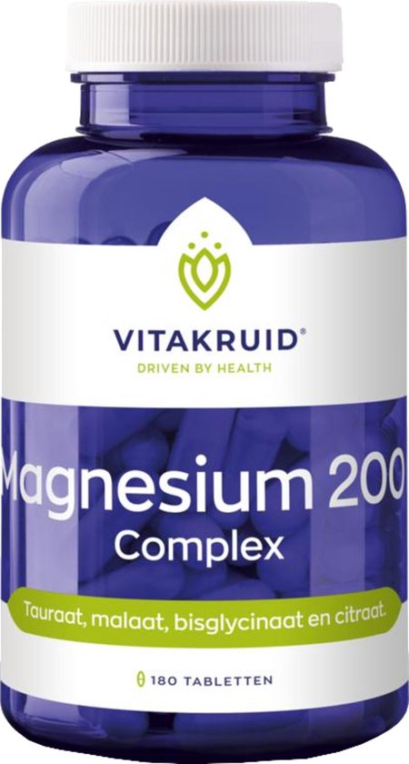 Vitakruid Magnesium 200 Complex Tauraat Malaat Bisglycinaat 180 Tabletten