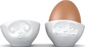 Tassen - eierdopjes Kussen en Dromend - set van 2 - porselein - Nr 1