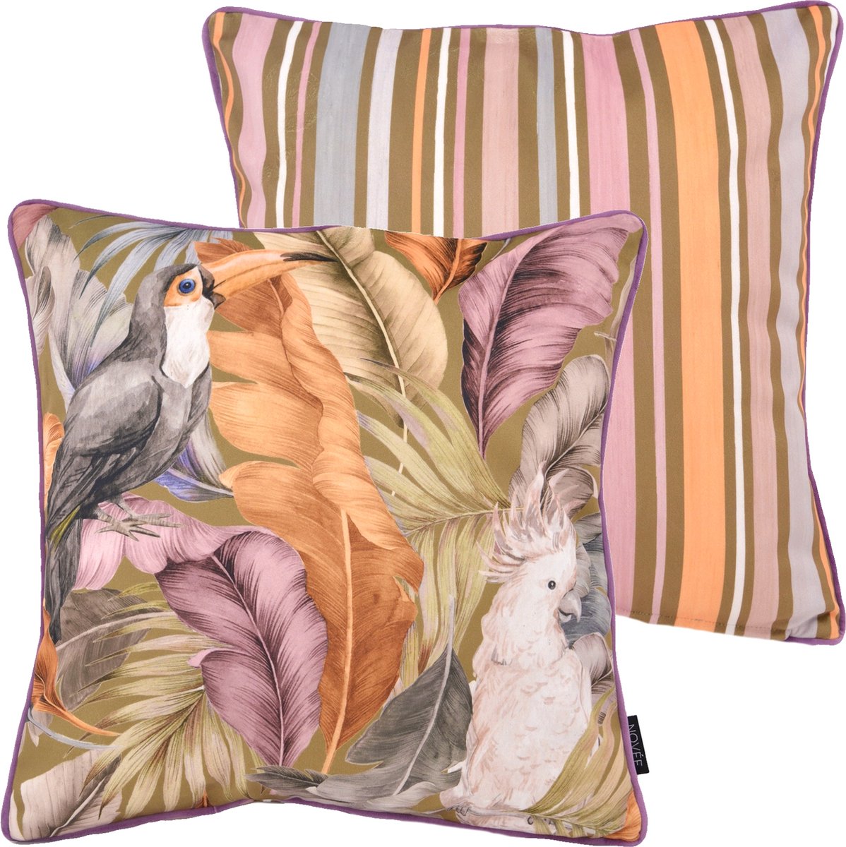 NOVÉE Velvet Noura Paars Kussenhoes | Fluweel/Polyester | 45 x 45 cm