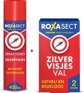 Roxasect Spray tegen Zilvervisjes 400ml + Zilvervisjesval - Zilvervisjes Bestrijden - Insectenspray - Combipack