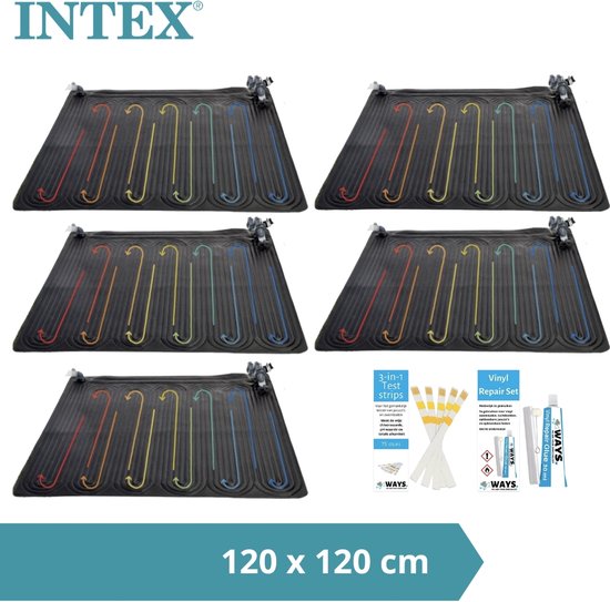 Intex - Zwembad verwarming - 5x Solarmat & WAYS Reparatieset en Teststrips