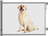 HiPet® Oprolbaar Traphekje / Veiligheidshek - Hondenhek / Dierenhek - tot 120 cm - Grijs