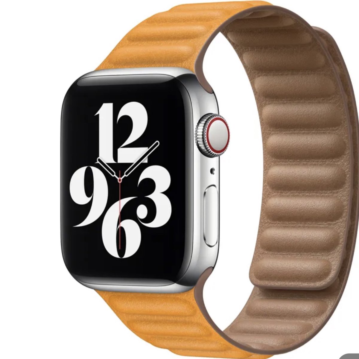 Geschikt voor Apple Watch- horlogebandje- echt leer-modern ribbel design-maat 42-44-45-49mm-magnetische sluiting