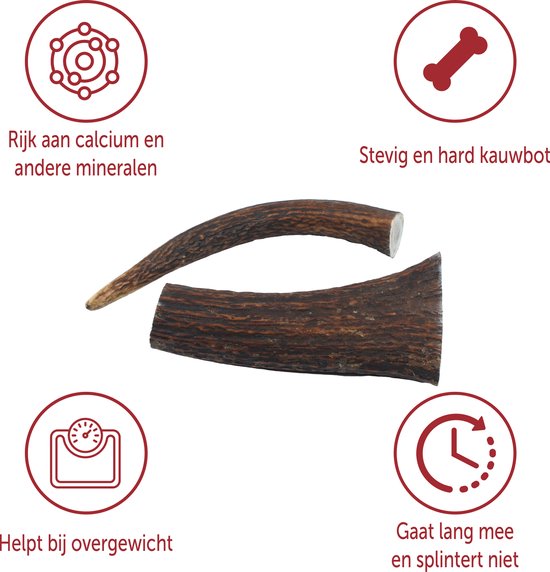 Natural Dog Treats Premie 100% Natuurlijk Hertengewei Hond Langdurig Speelgoed voor Honden, Maat Medium