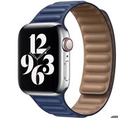 Geschikt voor Apple Watch -horlogebandje- echt leermodern ribbel design-maat 38/40/41mm- magnetische sluiting