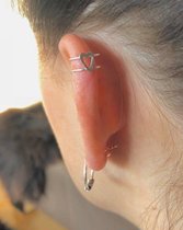 Zilveren ear cuff Heart
