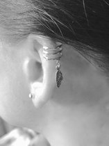 Zilveren Ear cuff Feather