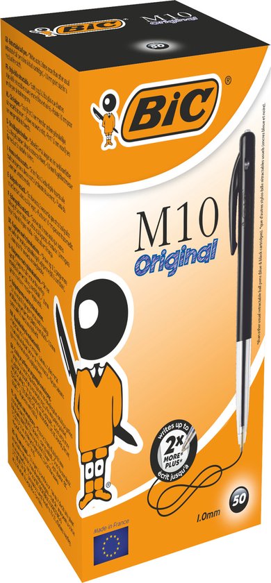 BIC M10 Original - Balpen - Zwart - 50 stuks