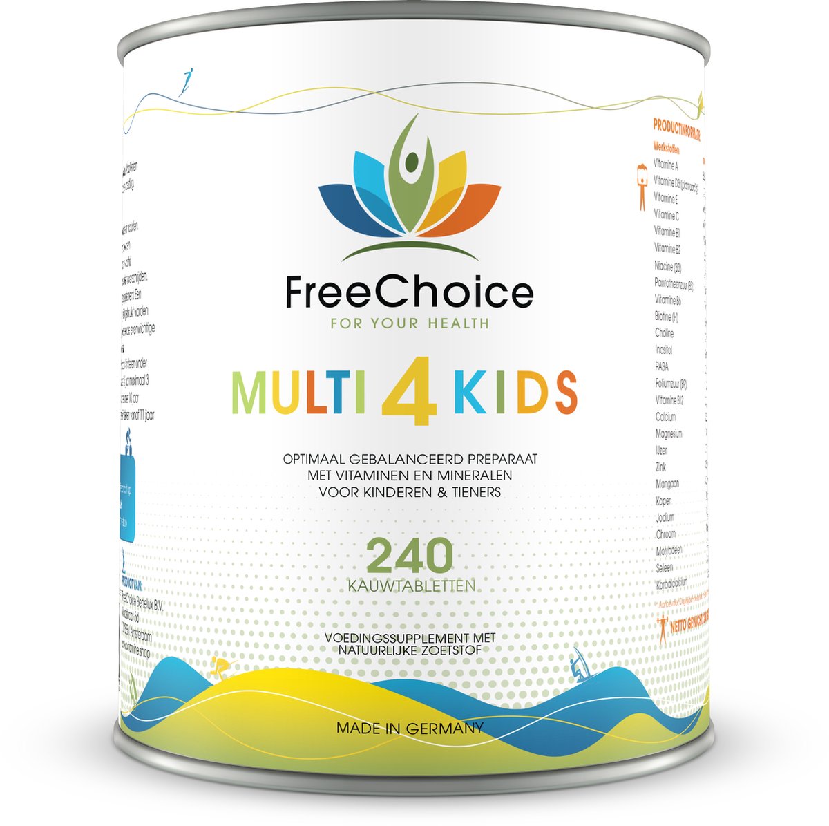 FreeChoice - Multi4Kids - 240 kauwtabletten