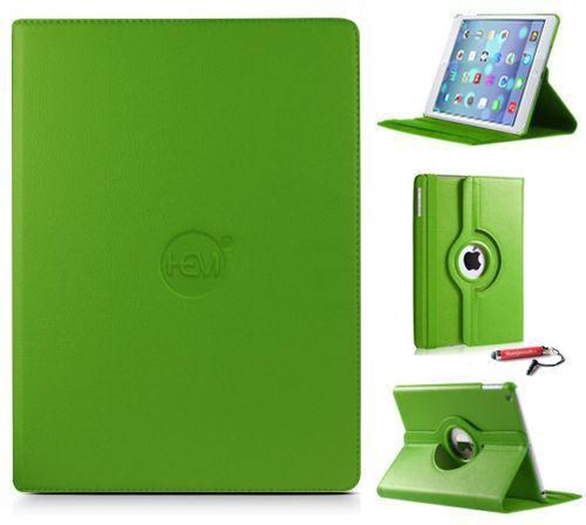 iPad Air 2 groen HEM / hoesje iPad Air 2 uitschuifbare hoesjesweb touchscreenpen, hoesje Apple iPad, iPad hoes