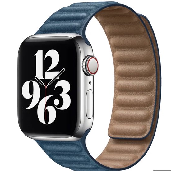 Convient pour Apple Watch - bracelet de montre - cuir véritable - design nervuré moderne - taille 42/ 44/ 45/49 mm - fermeture magnétique