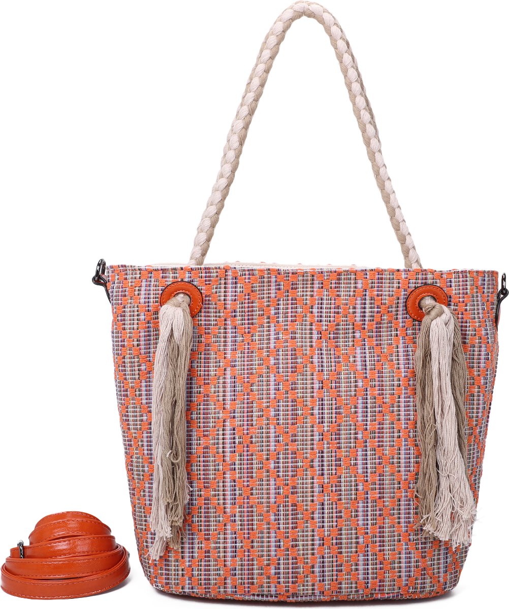 Ines Delaure - handtas/shopper - handwerk - oranje