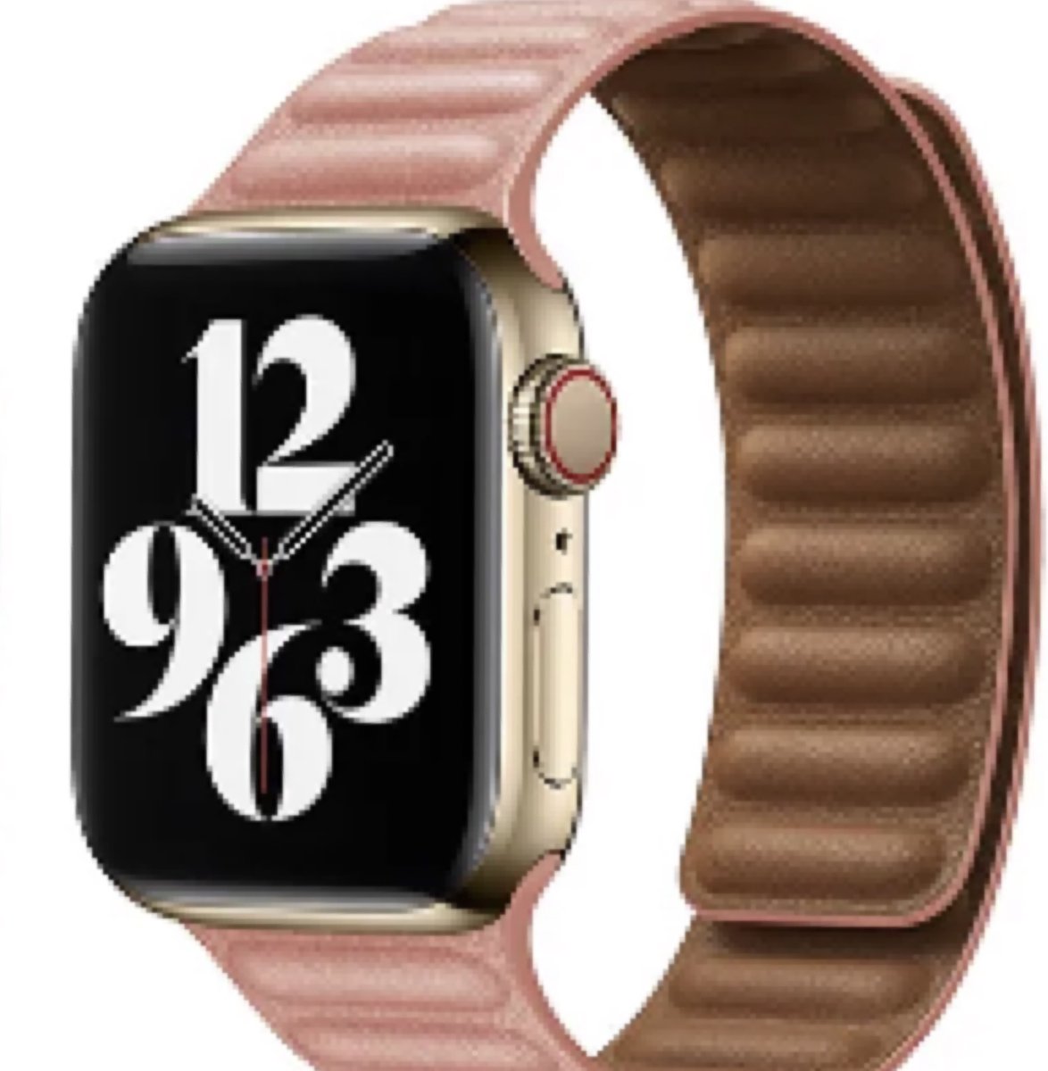 Geschikt voor Apple Watch -horlogebandje-echt leer- modern ribbel design-maat 38-40-41mm- magnetische sluiting