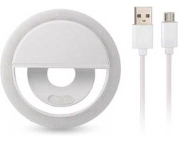 Selfielight - Telefoon LED lamp - Ring light - LED selfie light - Selfie lamp - Ringlamp - Telefoonlamp - Telefoonlens - Wit