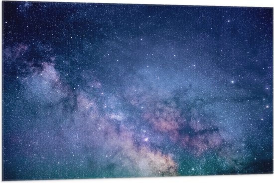 Vlag - Donker- en Lichtblauwe Galaxy Lucht - 105x70 cm Foto op Polyester Vlag