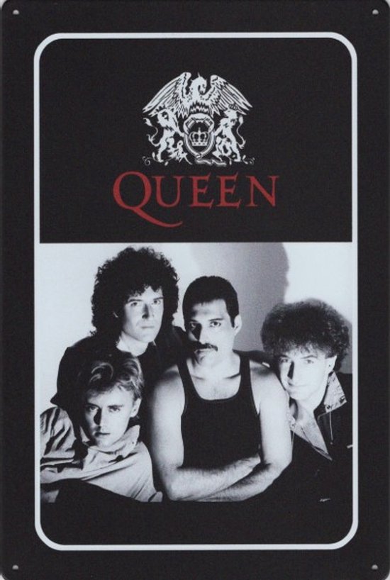 Plaque Murale Musique - Queen The Band ( Freddie Mercury - Bryan May - Roger Taylor - John Deacon )