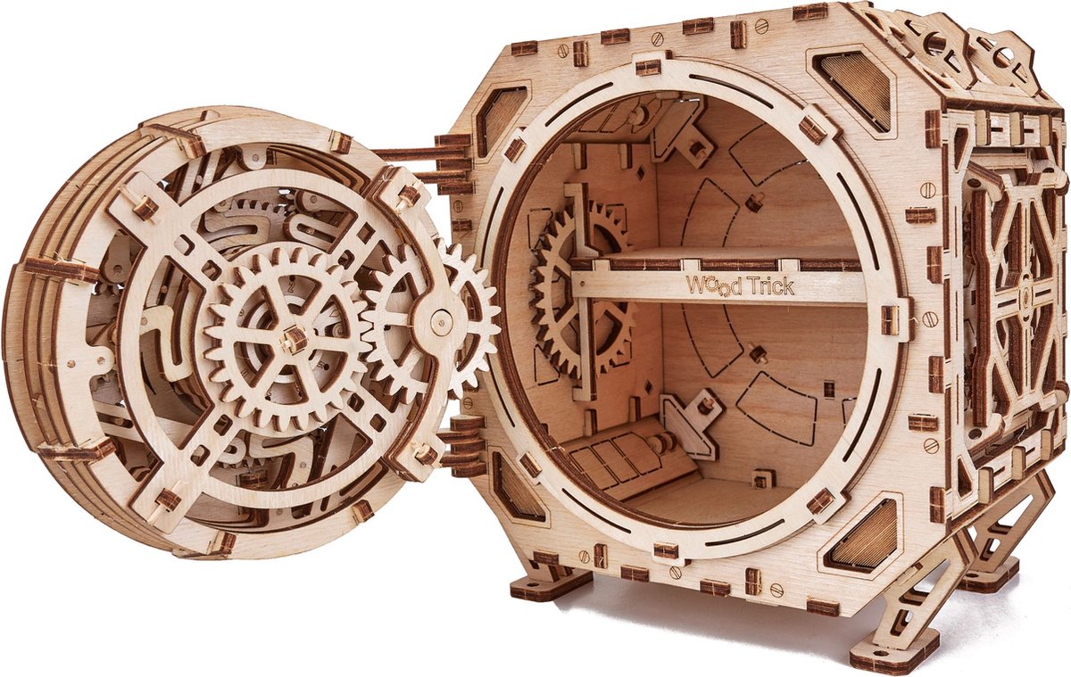 Wood Trick – Modelbouw 3D houten puzzel – Tandwiel kluis 'Geared safe' (WDTK037) – 259 stuks - Geen lijm noch verf nodig! — afbeelding 6