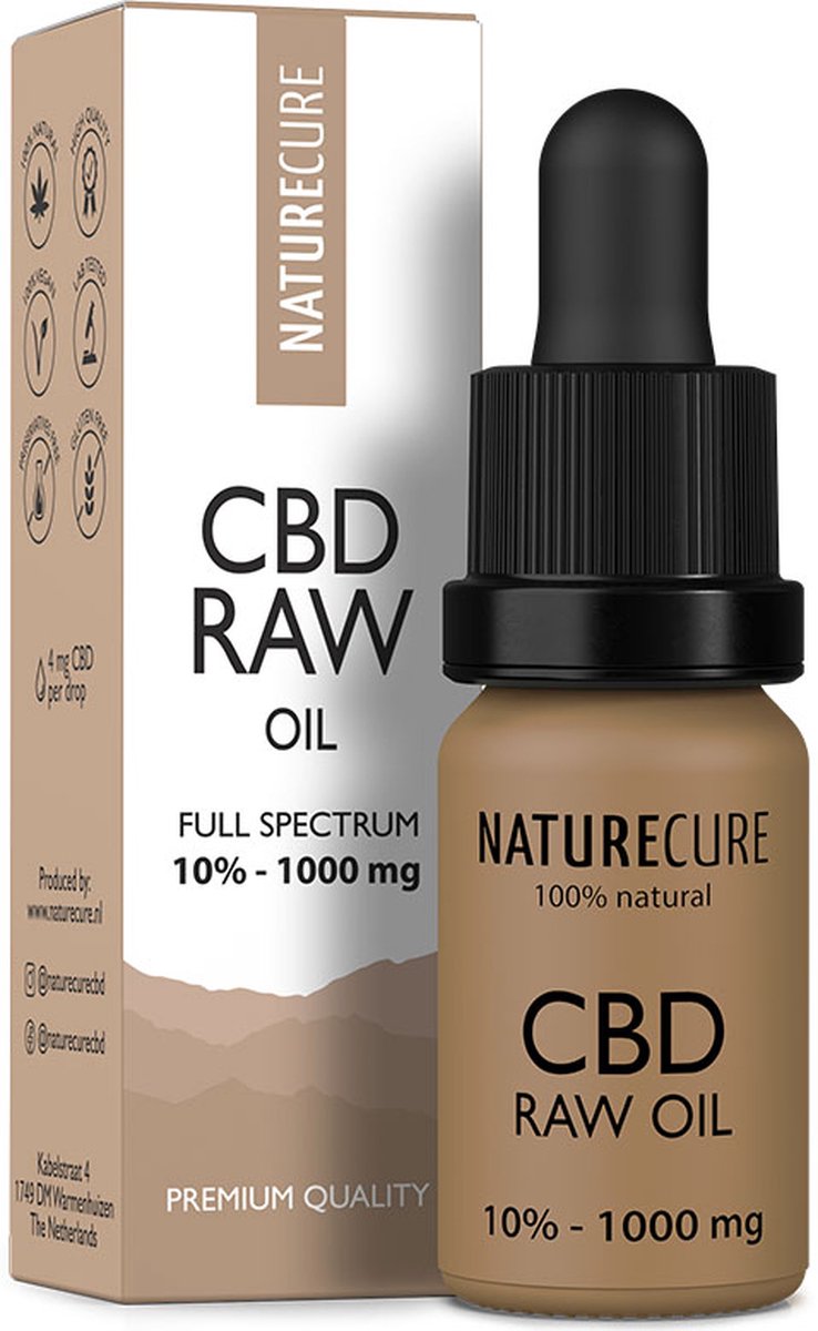 Goedkoopste Nature Cure CBD/CBDA-olie RAW 10 - 1000 mg- Full Spectrum 10 ml