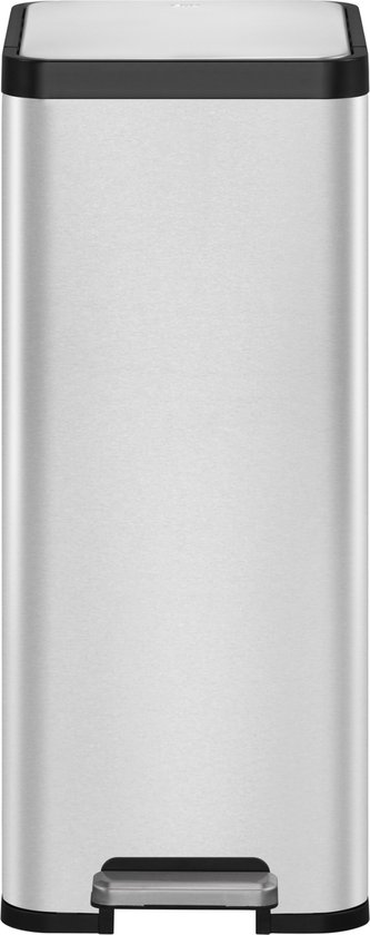 EKO - Ecomaid pedaalemmer 30 liter - Stainless Steel - Grijs mat RVS - Prullenbak