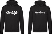 Hardcore & Hardstyle 2 Hoodies | Twee truien | Vriendinnen | Maten | Festival | Vriend | Vriendin | Trui | Hoodie