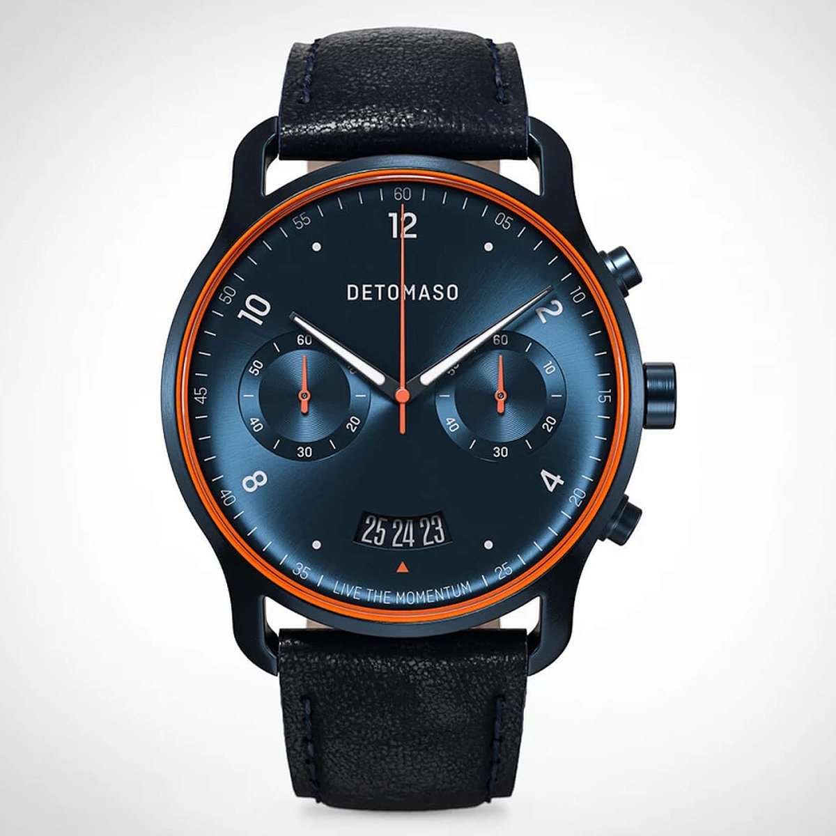 DeTomaso SORPASSO Chrono VELOCITÀ – Orologio Uomo Analogico Al Quarzo Con Quadrante Blu Effetto Raggio Di Sole, Cinturino In Maglia Milanese Blu - 2