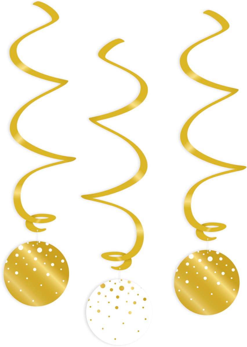 Swirl decorations gold/white - Bubbles