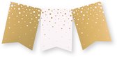 Paperdreams - Classy party flag banner gold/white - Bubbles