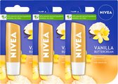 Nivea Lippenbalsem Vanilla & Buttercream - 3 x 5.5 ml - Lipbalsem - Lipbalm - Lipverzorging
