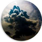 PVC Schuimplaat Muurcirkel - Donkere Wolken voor de Zon - 50x50 cm Foto op Muurcirkel (met ophangsysteem)