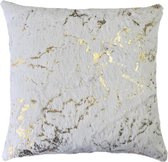 Glow Thuis - Kussenhoes 40x40 cm - Witte kleur met gouden design - Exclusief Binnenkussen