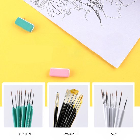 12 Stuks Platte Kwast Serie Penselen Nylon Transparante Borstels Korte Pool Penseel Gereedschap voor Aquarel Aquarel, Penseelsets