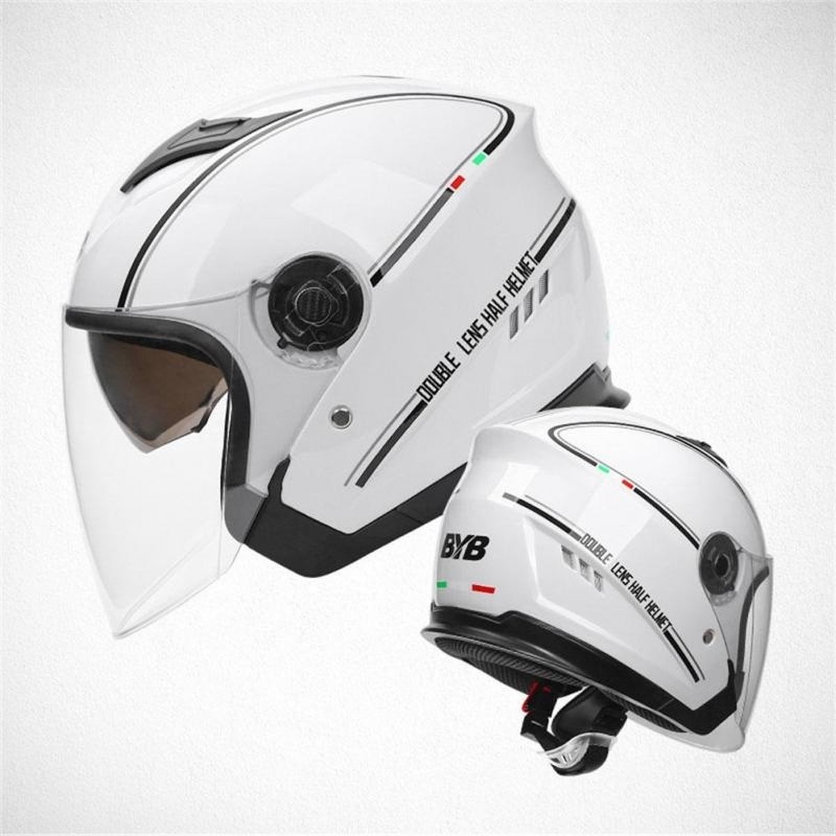 Scooterhelm Wit Scooter Helm Jethelm Hoofd Omtrek 56/62 CM Brommer Helm