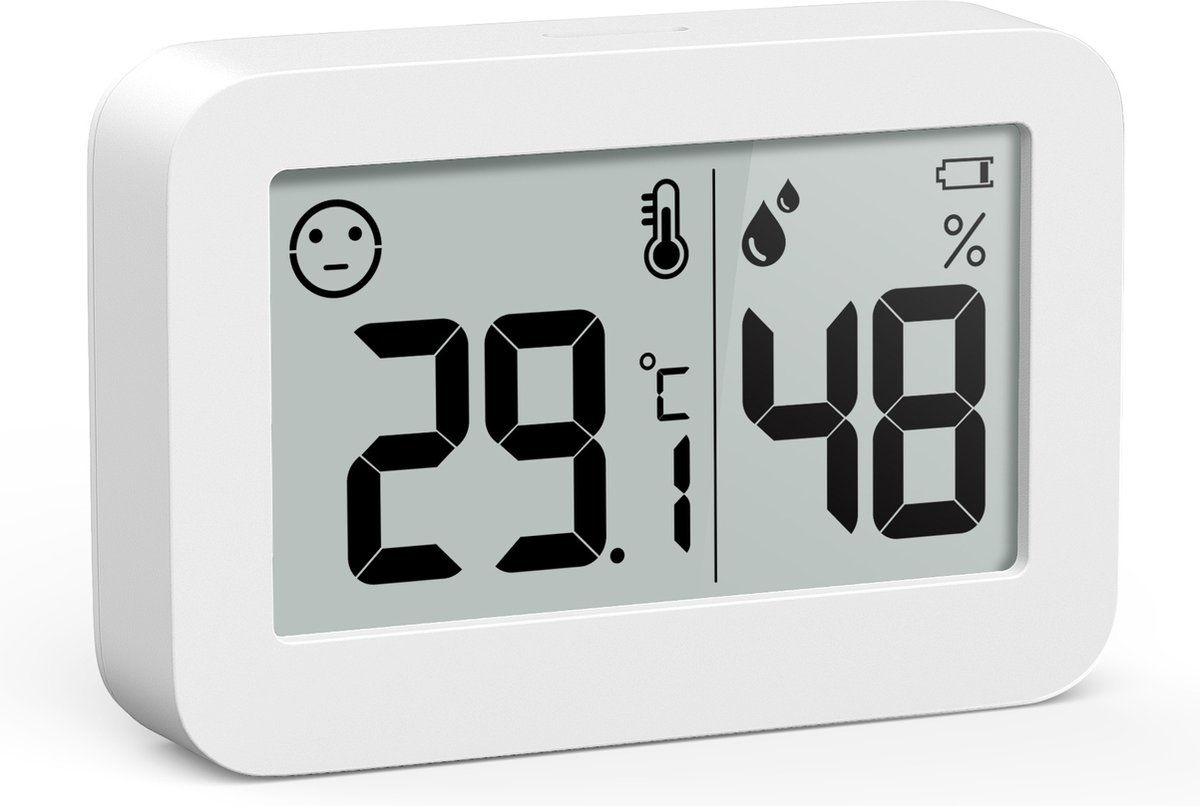Bol.com YUCONN Hygrometer - Weerstation - Thermometer Binnen - Digitaal Thermometer En Luchtvochtigheidsmeter - Temperatuurmeter... aanbieding