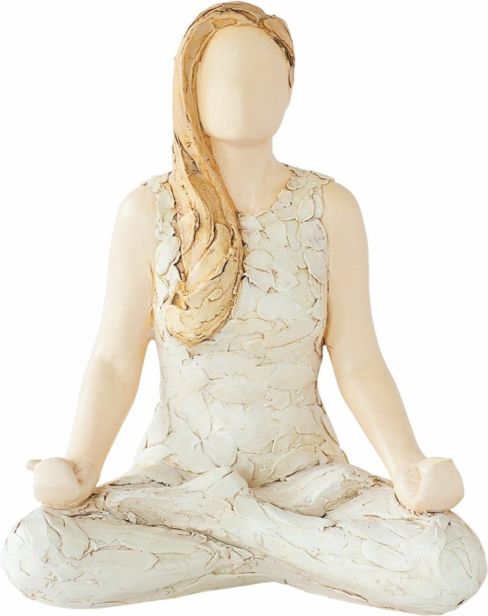 Arora beeldje yoga verlichting polystone - 12 cm hoog.