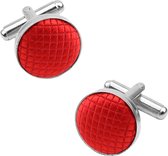 Fako Bijoux® - Manchetknopen - Staal & Ruit - Ø 16mm - Rood