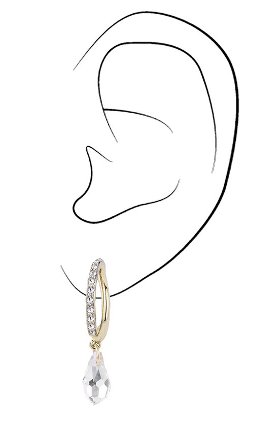 Clips oreilles de Traveller - Goutte - Suspendu - Cristaux Preciosa - Or - 157565