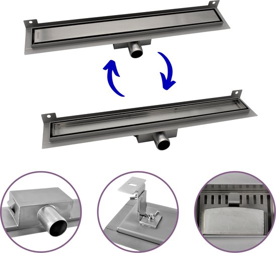 CityLine douchegoot RVS 120 cm Zijuitloop Muurflens