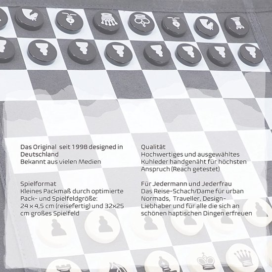 Thumbnail van een extra afbeelding van het spel TIB Luxe Lederen Schaakspel Reiseditie - Reiseditie Schaken
