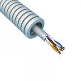 Tuyau Pipelife Flex + câble UTP CAT6 - 5/8 16mm - Grijs - 100 mètres