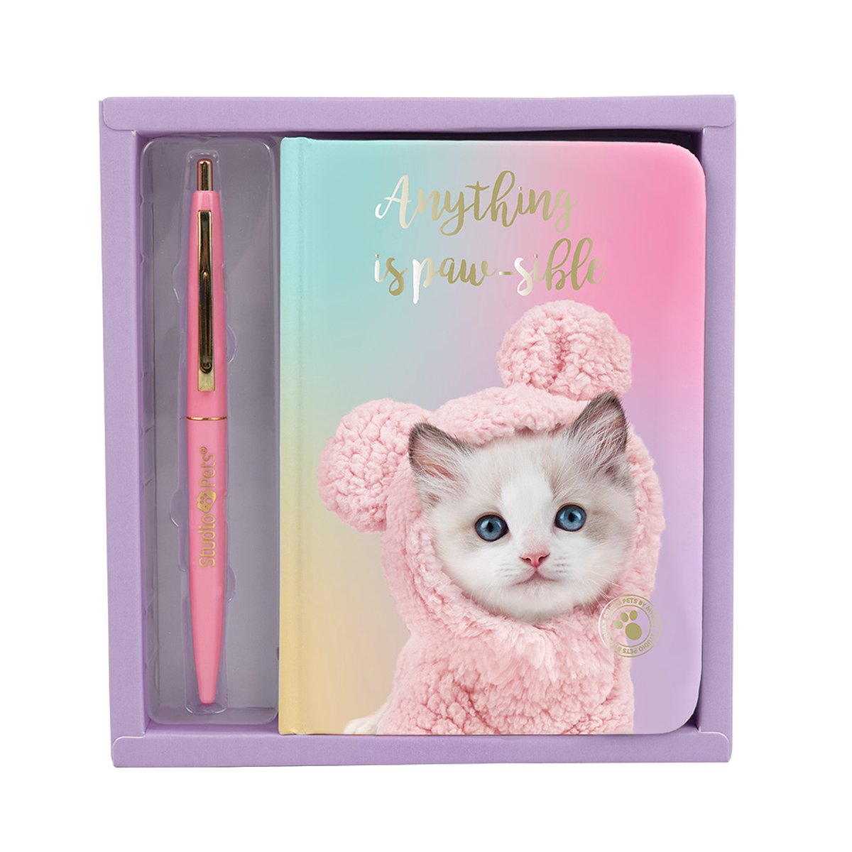 Studio Pets Notitieboekje met pen - A6 Ragdoll Kitten Mousie Editie