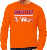 Bellatio Decorations Koningsdag oranje sweater - biertje ik Willem - heren - trui S