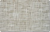 Zeller placemats gestreept - 1x - kunststof - 44 x 29 cm - grijs - abstract