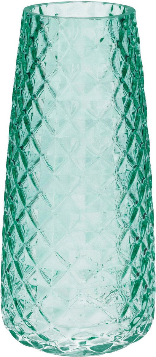 Bellatio Design Bloemenvaas - groen - transparant glas - 10 x 21 cm - vaas