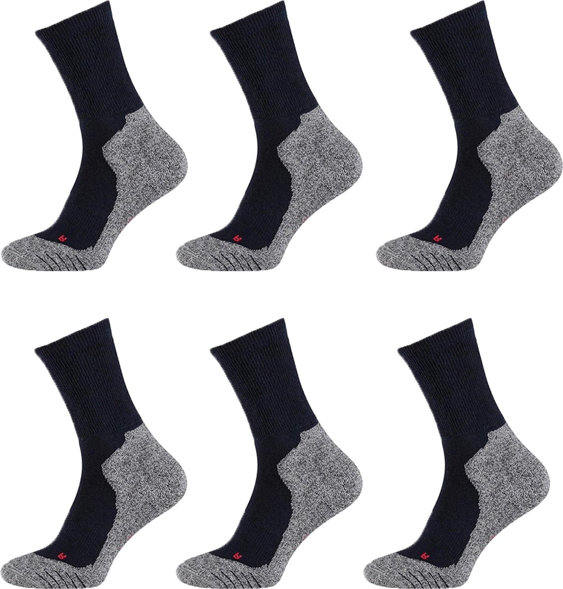 Xtreme 6-Pack Wandelsokken Coolmax® Ventilatie Anti-Blaar Heren Dames marine 39-42 122781000 Blauw
